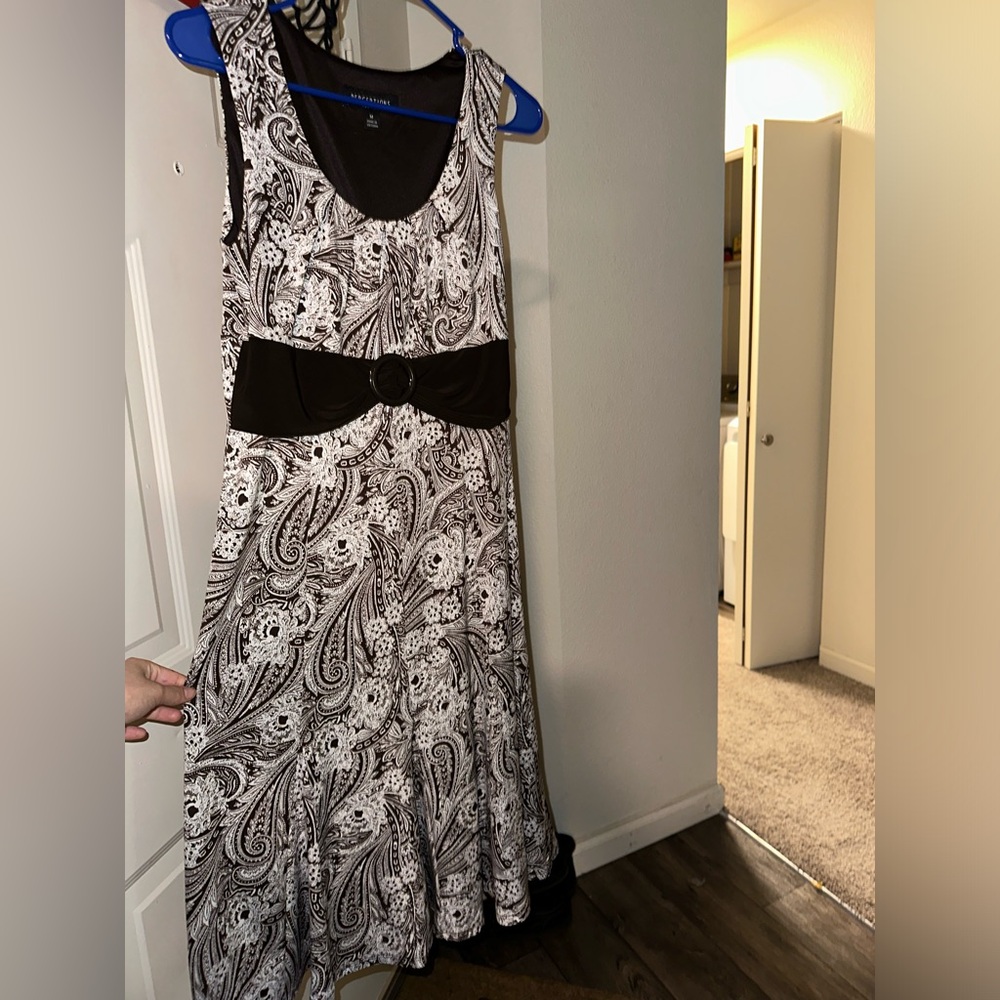 Brown And White Patterned Perceptions Dress - image 3